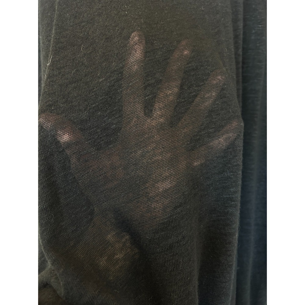 Cable & Gauge Woman Black Linen Blend Sheer Top Metal Collar Beads Size 2X NWT - Picture 2 of 9